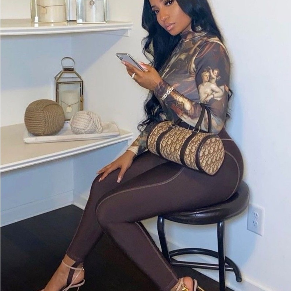 Brown high waisted stir up leggings